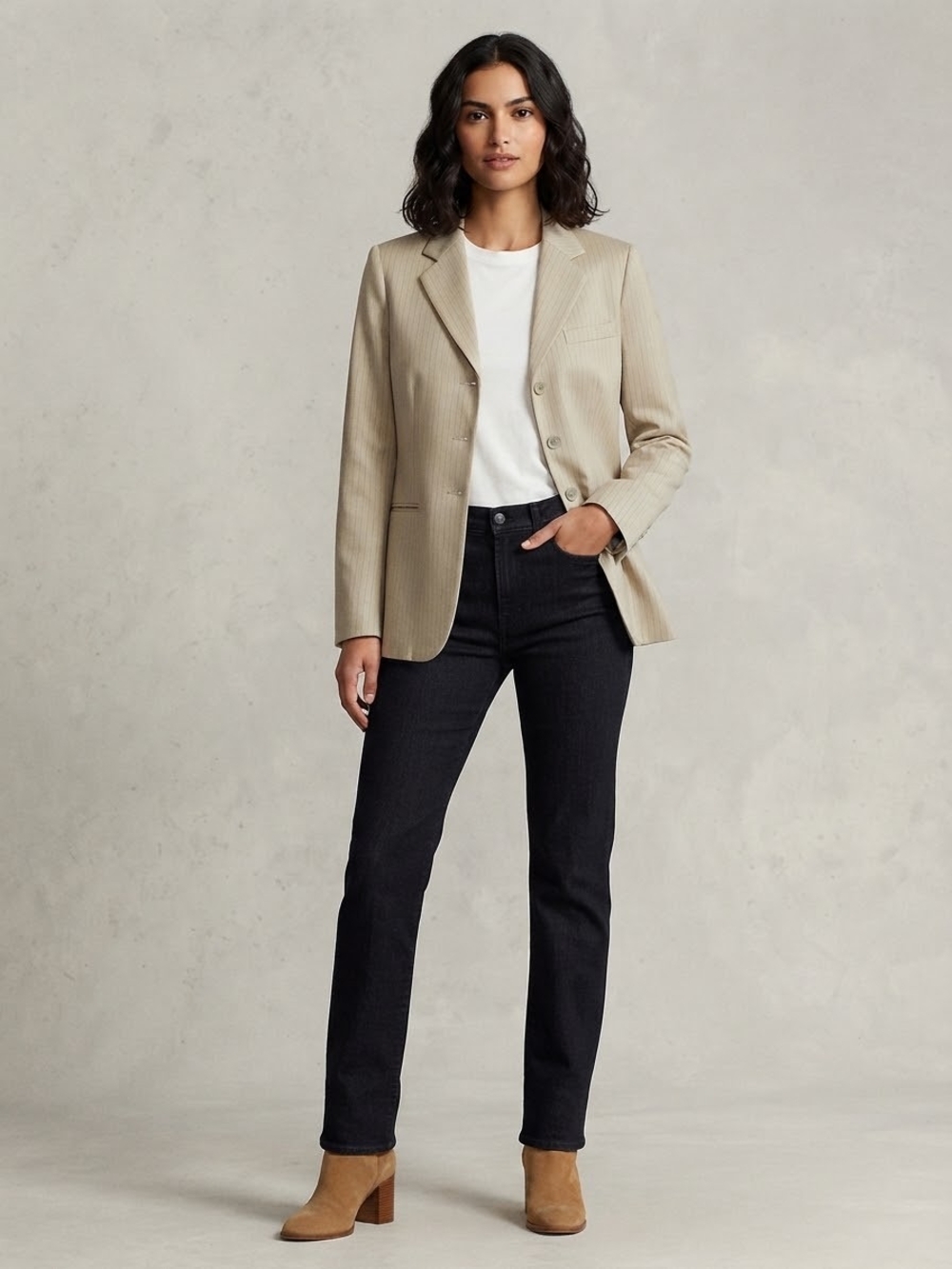 Review Women's Beige Jacket & Coat